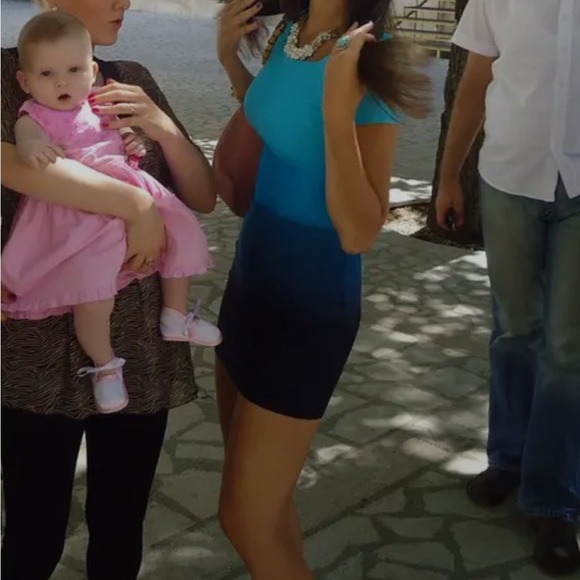 INC International Concepts Blue Gradient Mini Dress - Picture 5 of 10